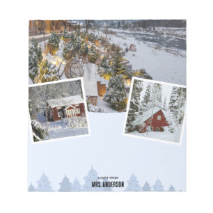 Winterhäuser & Schneeige Landschaft Notizblock