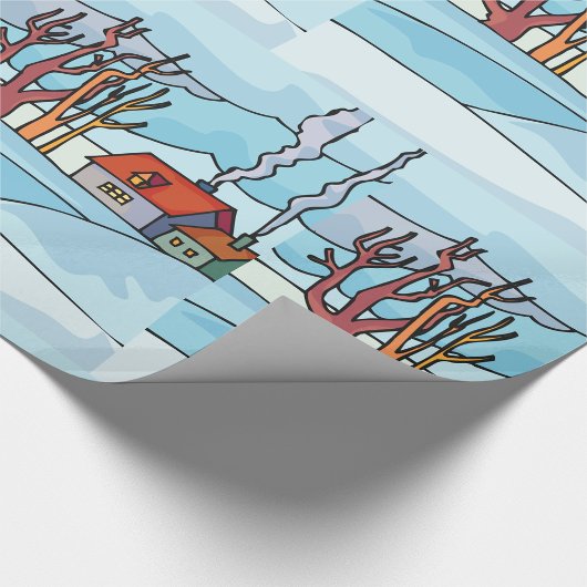 Winterhauslandschaft Geschenkpapier