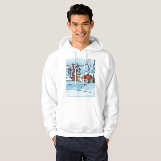 Winterhauslandschaft Hoodie (Vorne ganz)