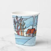 Winterhauslandschaft Pappbecher (Vorderseite)