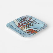 Winterhauslandschaft Pappteller (Gewinkelt)