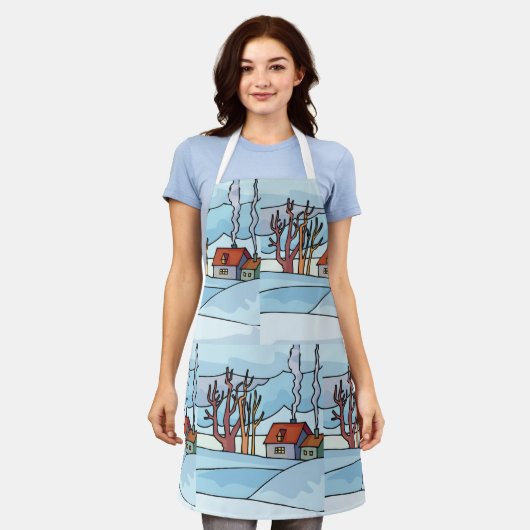 Winterhauslandschaft Schürze (Getragen)