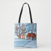 Winterhauslandschaft Tasche (Vorderseite)