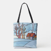 Winterhauslandschaft Tasche (Rückseite)