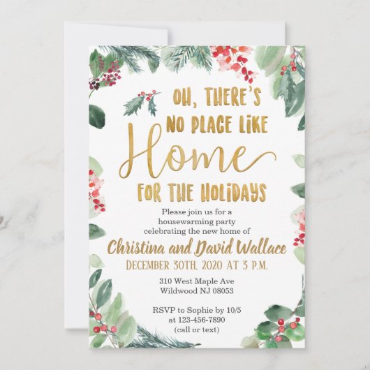 Winterhäusliche Party Einladungen (Vorderseite)