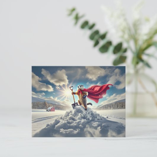 Winterhero Postkarte (Stehend Vorderseite)
