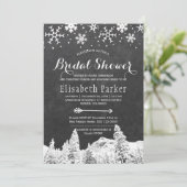 Winterherrland-Brautparty Einladung (Stehend Vorderseite)