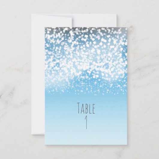 Winterherrliche Tischnummer mit Funkeln (Vorderseite)