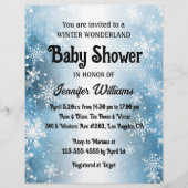 Winterherrschaft Schneeflocken Elegante Babydusche Flyer (Vorne)