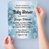 Winterherrschaft Schneeflocken Elegante Babydusche Flyer (Hand)