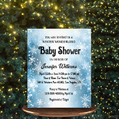 Winterherrschaft Schneeflocken Elegante Babydusche Flyer
