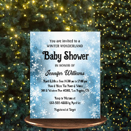 Winterherrschaft Schneeflocken Elegante Babydusche Flyer