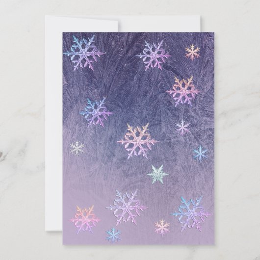 Winterherrschaft Snowflakes Einladung (Rückseite)