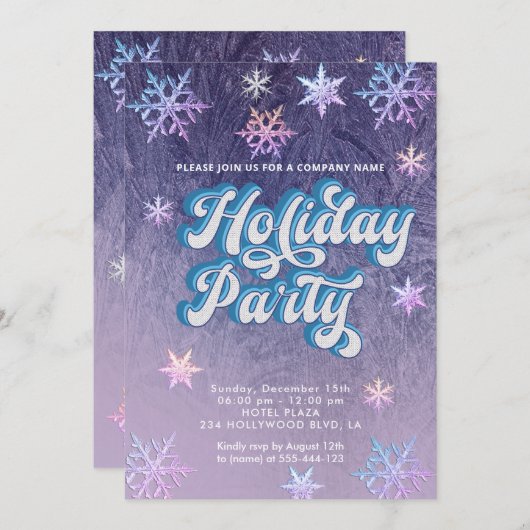 Winterherrschaft Snowflakes Einladung (Vorne/Hinten)