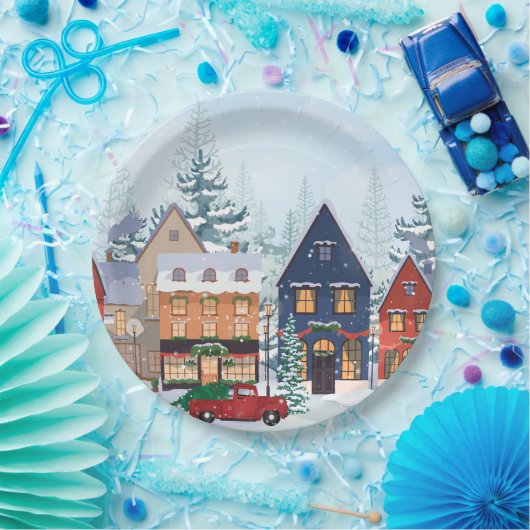 Winterherrschaftshäuser Pappteller (Party)