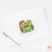 Winterherz Geschenk Runder Aufkleber (Umschlag)