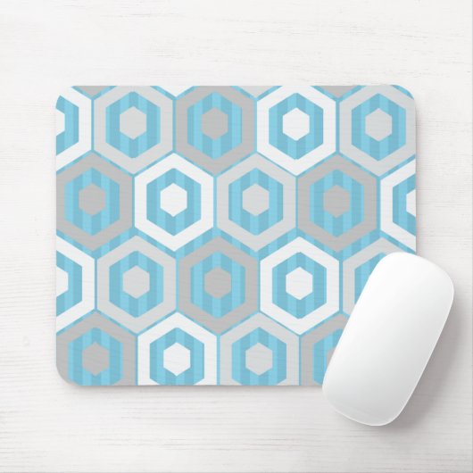 Winterhexagons und Streifen Mousepad (Mit Mouse)