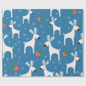 Winterhintergrund mit Hirschen (nahtloses Muster)  Geschenkpapier (Flach)