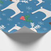 Winterhintergrund mit Hirschen (nahtloses Muster) Geschenkpapier (Ecke)