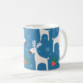 Winterhintergrund mit Hirschen (nahtloses Muster)  Kaffeetasse (VorderseiteRechts)