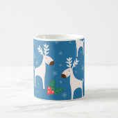 Winterhintergrund mit Hirschen (nahtloses Muster)  Kaffeetasse (Mittel)