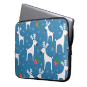 Winterhintergrund mit Hirschen (nahtloses Muster)  Laptopschutzhülle (Vorderseite Links)