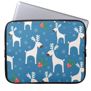 Winterhintergrund mit Hirschen (nahtloses Muster) Laptopschutzhülle