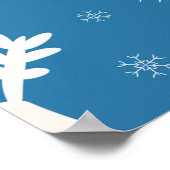 Winterhintergrund mit Hirschen (nahtloses Muster)  Poster (Ecke)
