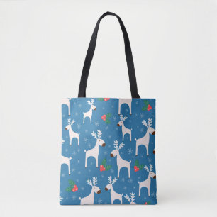Winterhintergrund mit Hirschen (nahtloses Muster) Tasche