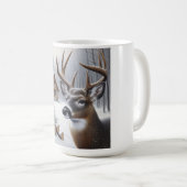 Winterhirsch/Hirschbock Kunst Kaffeetasse (VorderseiteRechts)