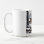 Winterhirsch/Hirschbock Kunst Kaffeetasse (Links)