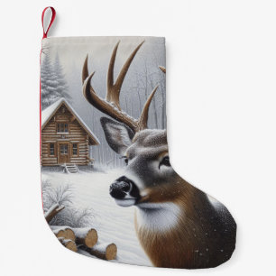 Winterhirsch/Hirschbock Kunst Kleiner Weihnachtsstrumpf