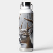 Winterhirsch/Hirschbock Kunst Trinkflasche (Rückseite)