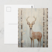 Winterhirsch im Wald Postkarte (Vorne/Hinten)