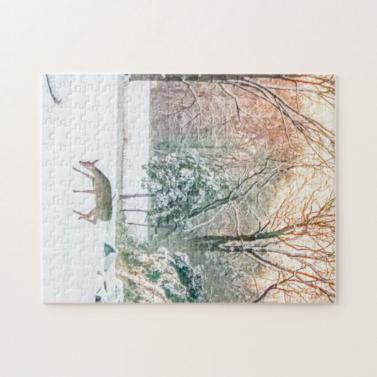 Winterhirsch Puzzle (Horizontal)