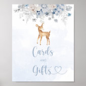 Winterhirsche - Babyduschkarten und -geschenke Poster (Vorne)