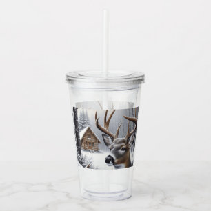 Winterhirsche/Buckkunst Acryltrinkbecher