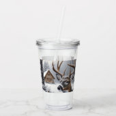 Winterhirsche/Buckkunst Acryltrinkbecher (Rückseite)