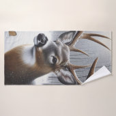 Winterhirsche/Buckkunst Badehandtuch (Badehandtuch)