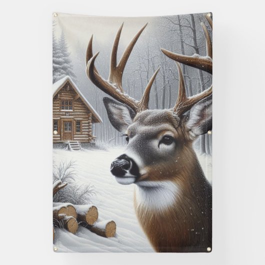 Winterhirsche/Buckkunst Banner (Vertikal)