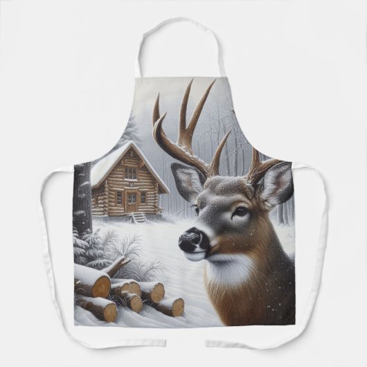Winterhirsche/Buckkunst Schürze (Vorderseite)