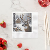 Winterhirsche/Buckkunst Serviette (Beispiel)