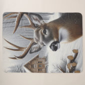 Winterhirsche/Buckkunst Sherpadecke (Vorderseite (Horizontal))