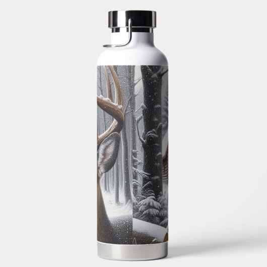 Winterhirsche/Buckkunst Trinkflasche (Rechts)