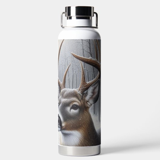 Winterhirsche/Buckkunst Trinkflasche (Rückseite)