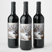 Winterhirsche/Buckkunst Weinetikett (Flaschen)