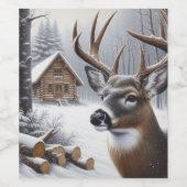 Winterhirsche/Buckkunst Weinetikett (Einzelnes Label)