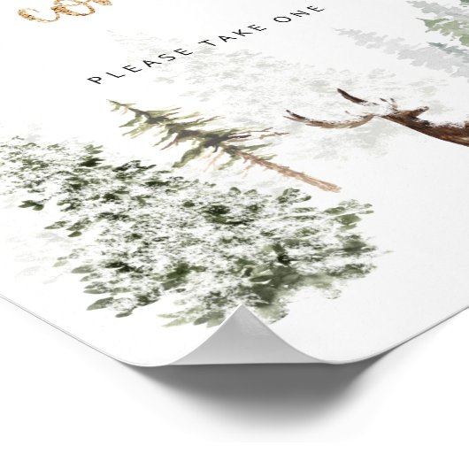 Winterhirsche Danke für das Kommen Poster (Ecke)