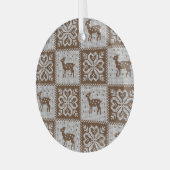 Winterhirsche geknotet: Vintages Muster. Ornament Aus Glas (Vorderseite links)