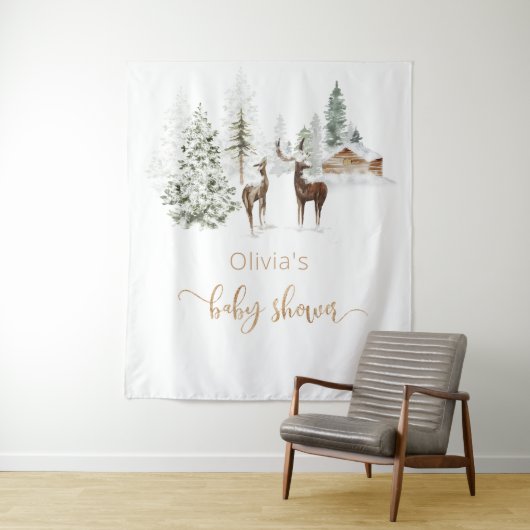 Winterhirsche geschlechtsneutral wandteppich (Beispiel)